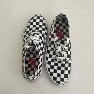 The Authentic. Vans customs checkerboard lace up sneaker